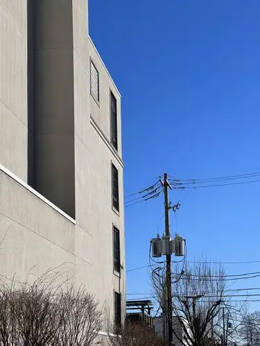 Stark concrete meets a vibrant winter sky.